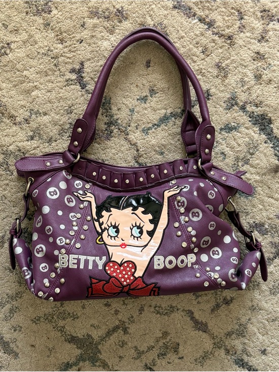 Betty Boop Handbags - Vintage 2011 Betty Boop Purple Shoulder Bag